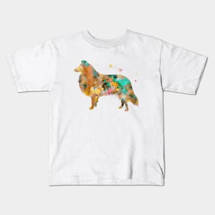 Collie Dog Watercolor Painting Kids T-Shirt